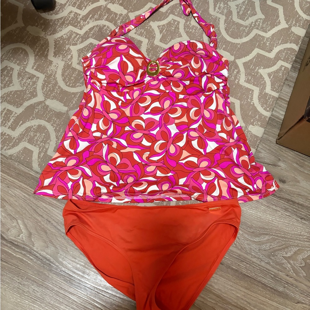 Vibrant Pink and Orange Bikini Set